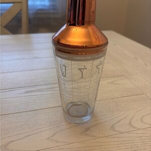 Copper-Topped Cocktail Shaker with Recipe Glass
